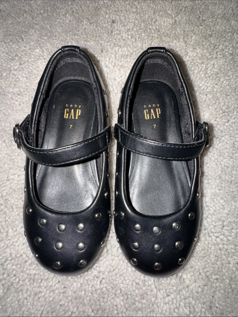 baby GAP Black Studded Mary Jane Flats - Kids 7